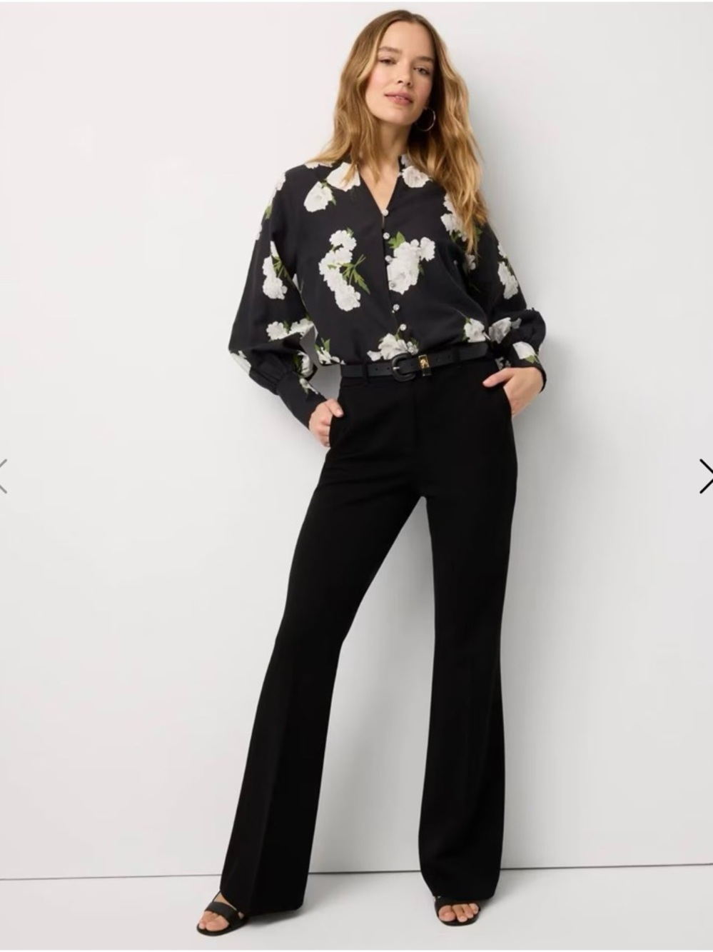 White House Black Market Black Boot Cut Pants